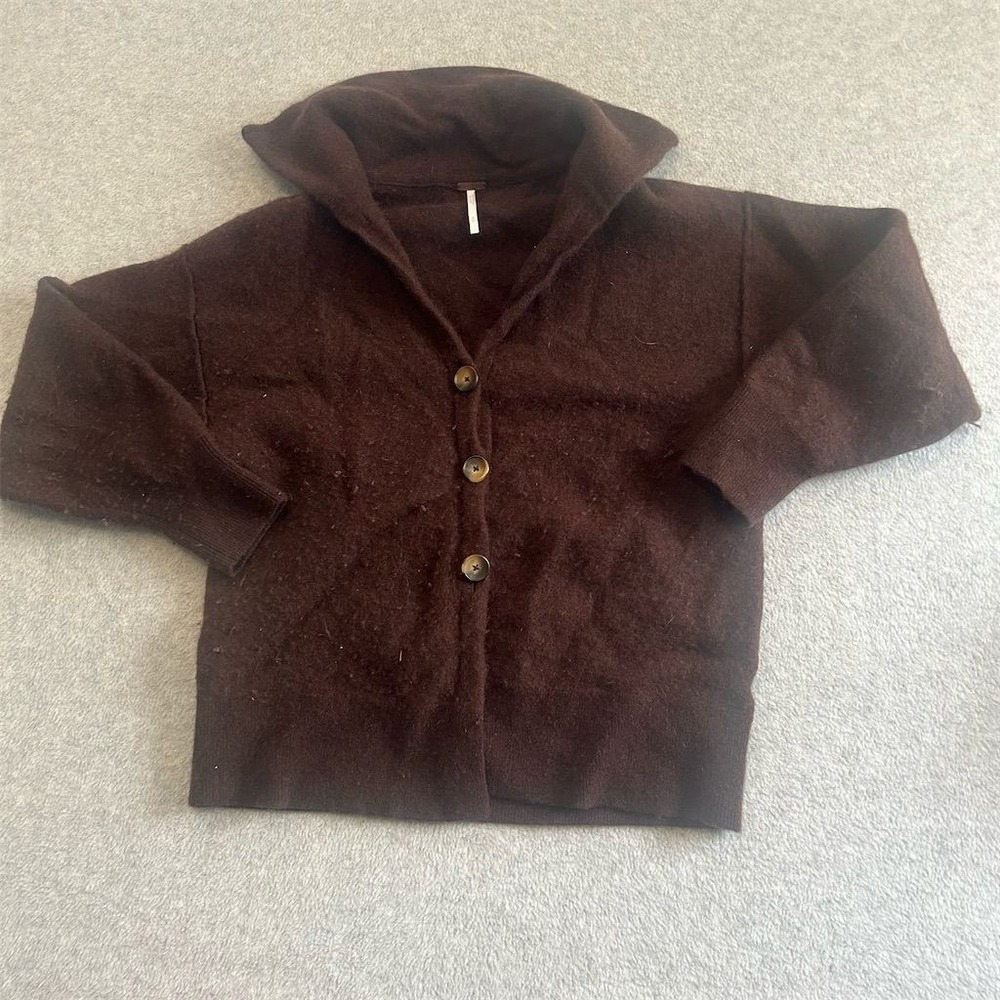 Free People Cardigan Sweater Women's Brown‎ Size S Button Knit